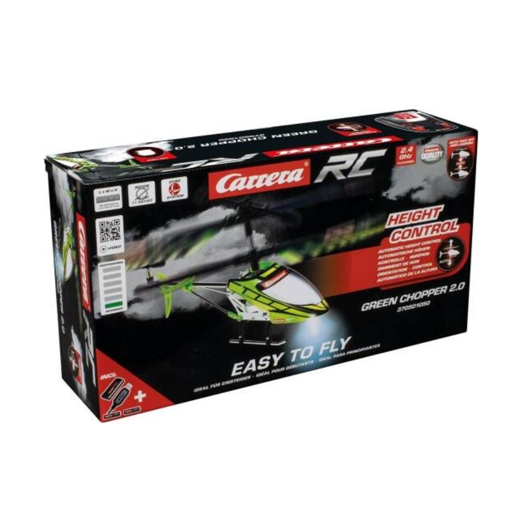 Carrera RC green chopper 2.0 remote control helicopter for kids