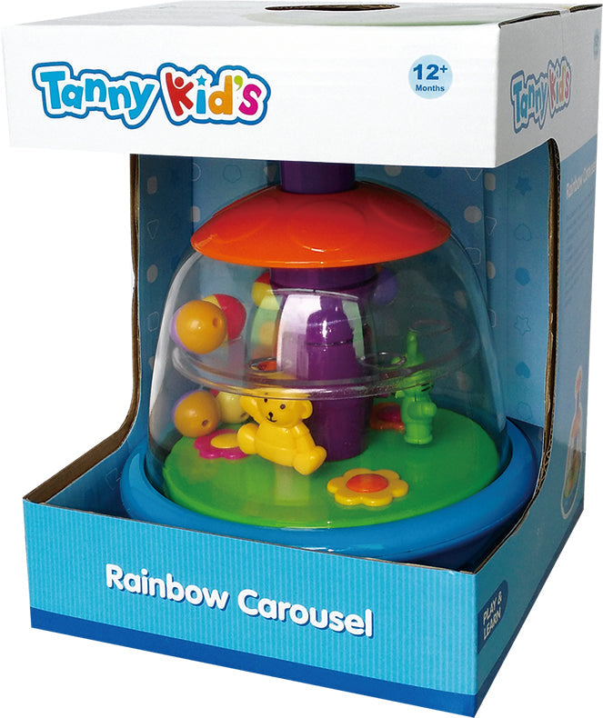 Tanny Kids rainbow carousel spinning toy for babies and toddlers