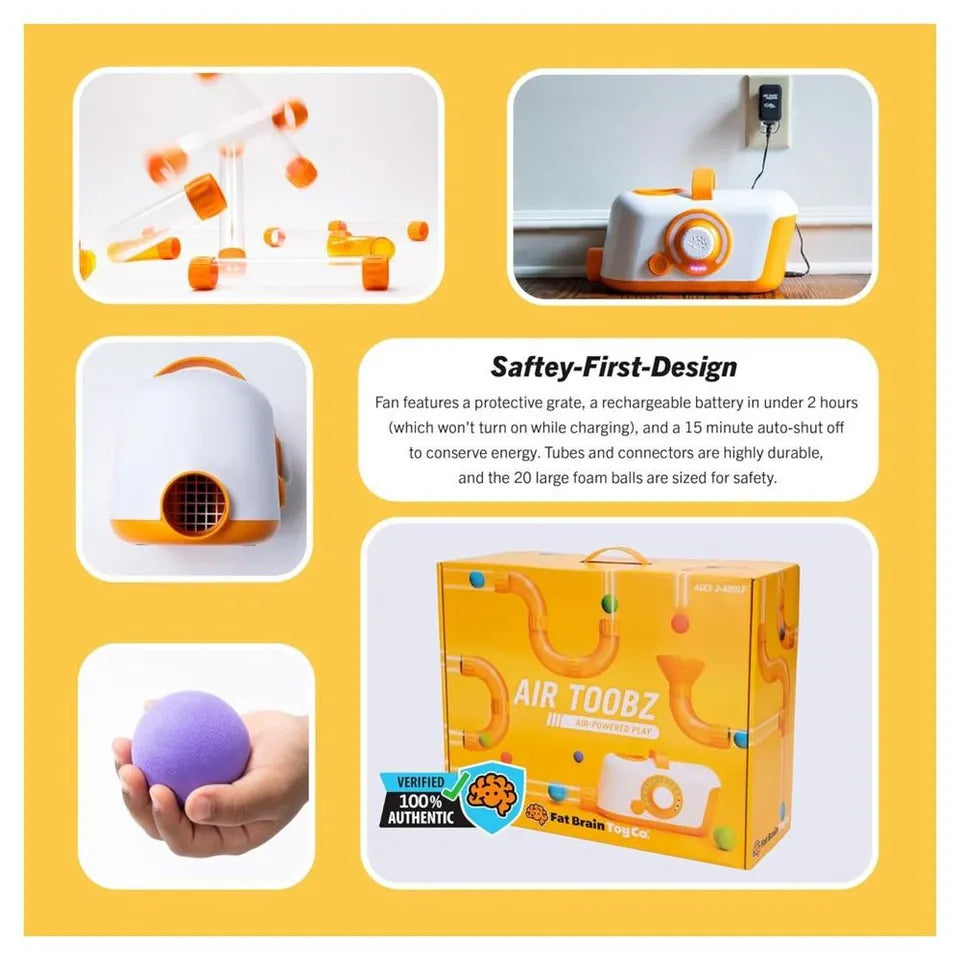 Fat Brain Toys Air Toobz – Air-Powered modular and Rechargeable Tube Play Set