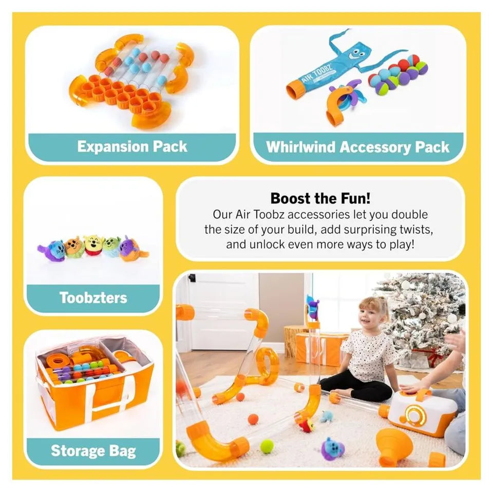 Fat Brain Toys Air Toobz – Air-Powered modular and Rechargeable Tube Play Set