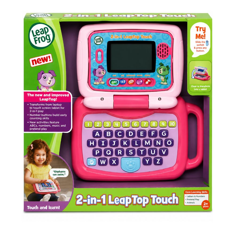 LeapFrog 2-in-1 LeapTop Touch - Pink - Convertible Learning Toy