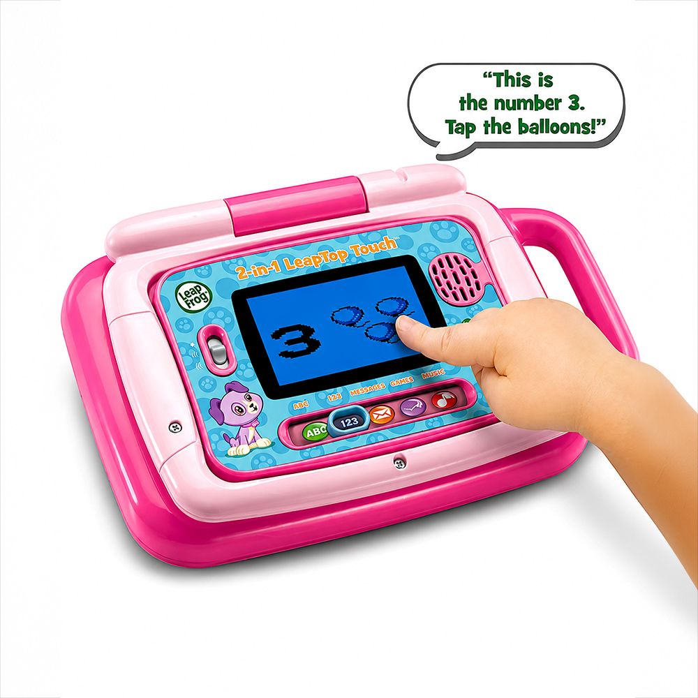 LeapFrog 2-in-1 LeapTop Touch - Pink - Convertible Learning Toy