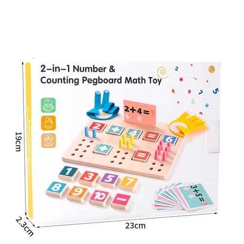 Wooden finger counting and maths learning board for kids in the UAE