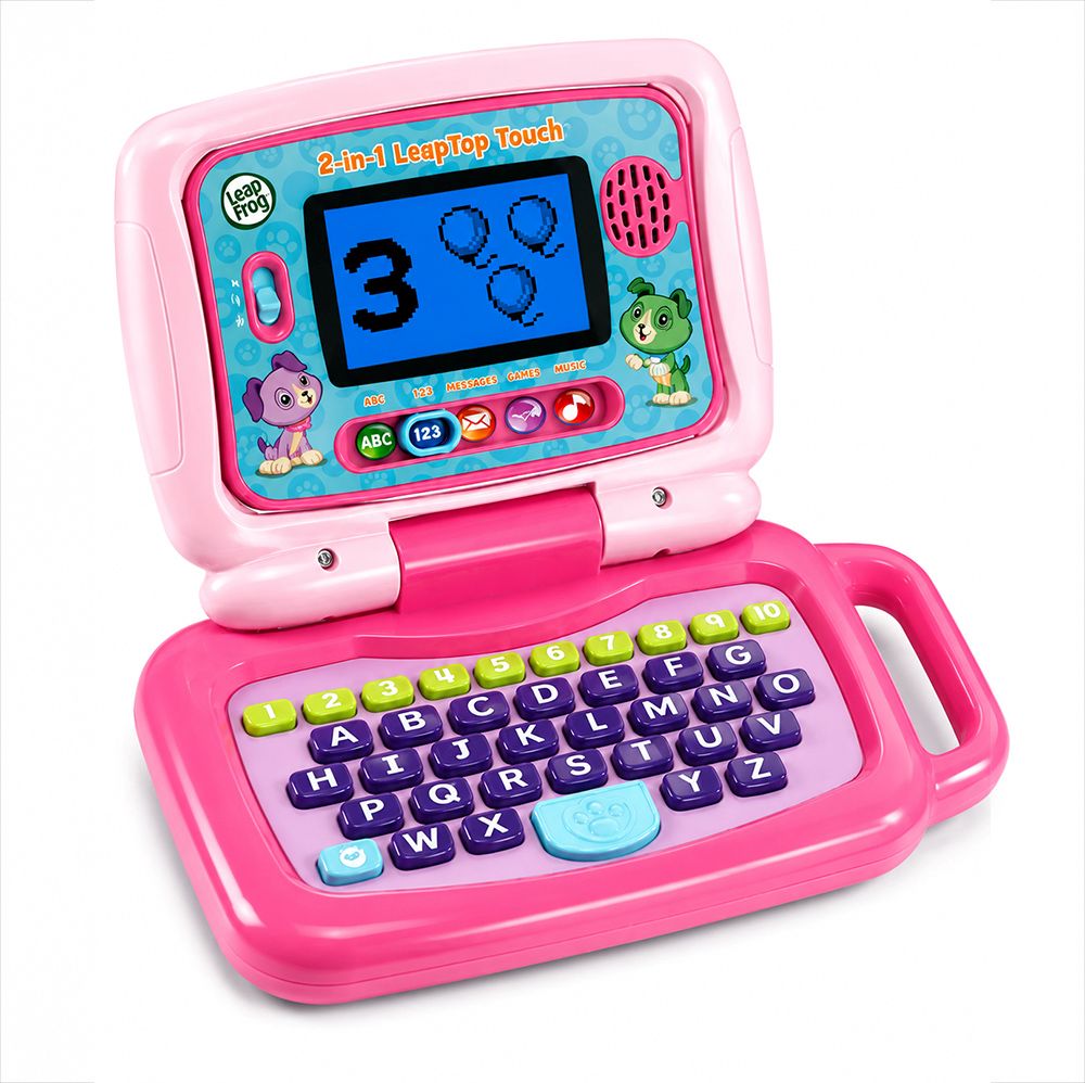LeapFrog 2-in-1 LeapTop Touch pink laptop toy for kids