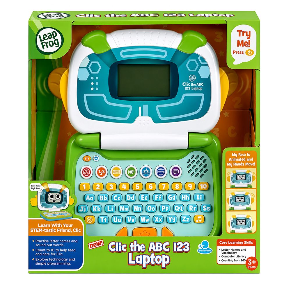 LeapFrog Click the ABC 123 laptop green toy for kids