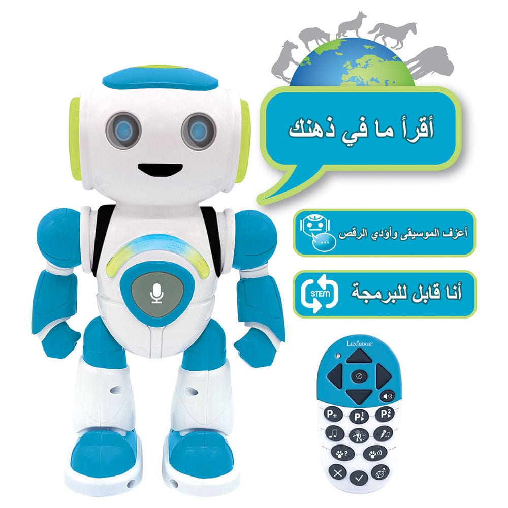 Lexibook Powerman Jr. STEM Robot W/Quiz Music n Games (Arabic)