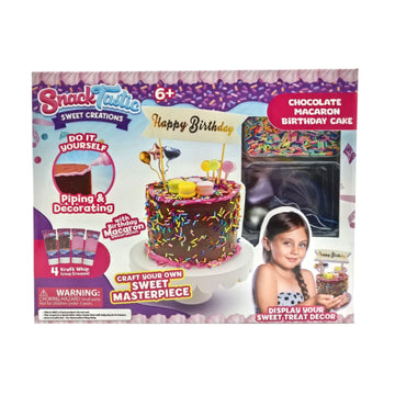 Snack Tastic Chocolate Macaron Birthday Cake DIY kit for kids